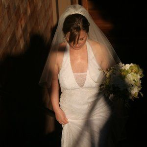 Lace halter wedding dress size 8